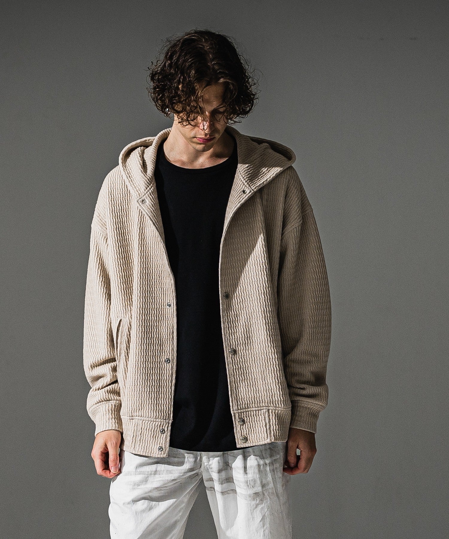 RESOUND CLOTHING リサウンドクロージング KNT Varsity hoodie RC41-C-007 BEIGE