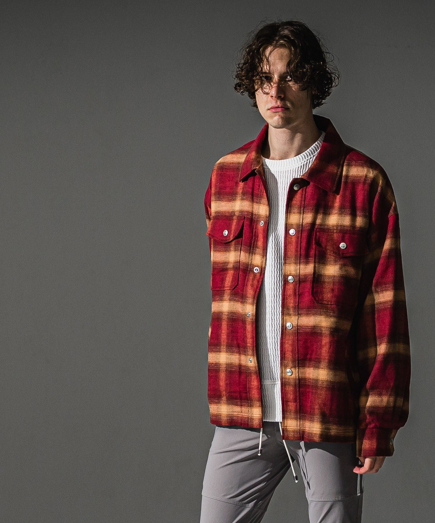 RESOUND CLOTHING リサウンドクロージング flannel check JK RC41-JK-006 RED