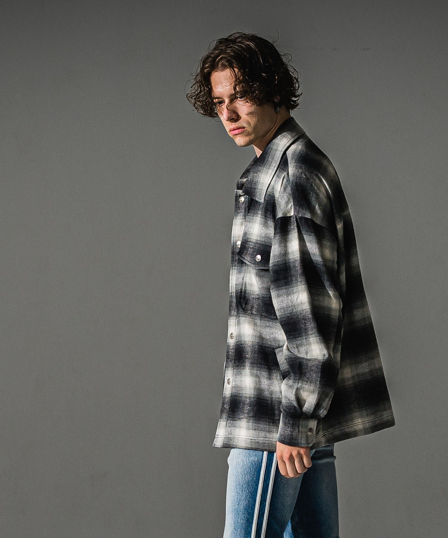 RESOUND CLOTHING リサウンドクロージング flannel check JK RC41-JK-006 BLACK