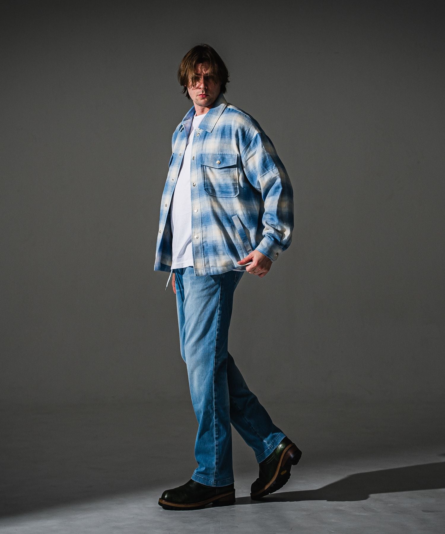 RESOUND CLOTHING リサウンドクロージング flannel check JK RC41-JK-006 SAX