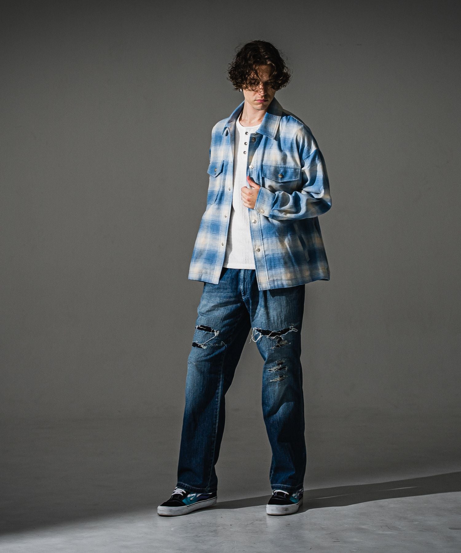 RESOUND CLOTHING リサウンドクロージング flannel check JK RC41-JK-006 SAX
