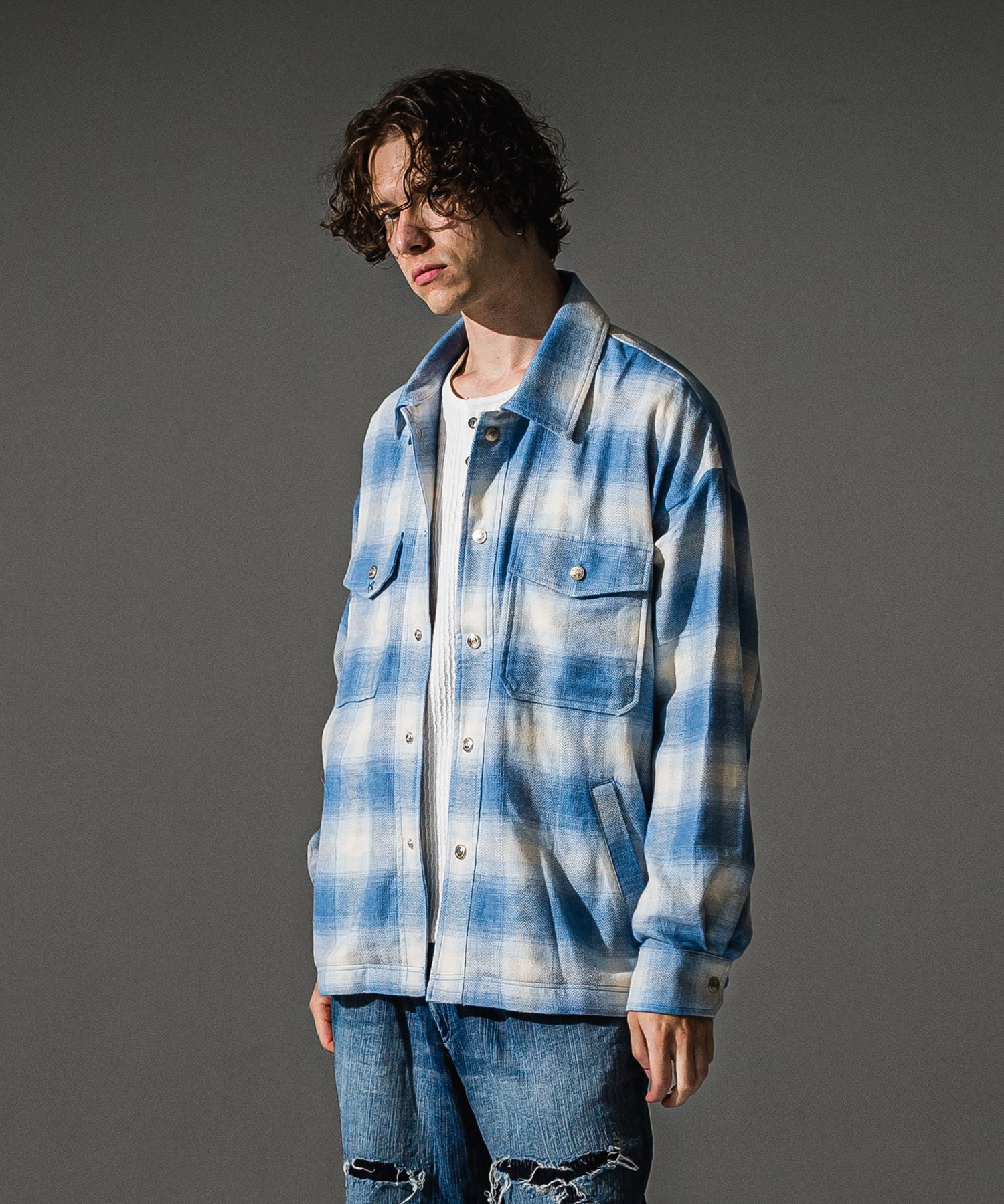 RESOUND CLOTHING リサウンドクロージング flannel check JK RC41-JK-006 SAX