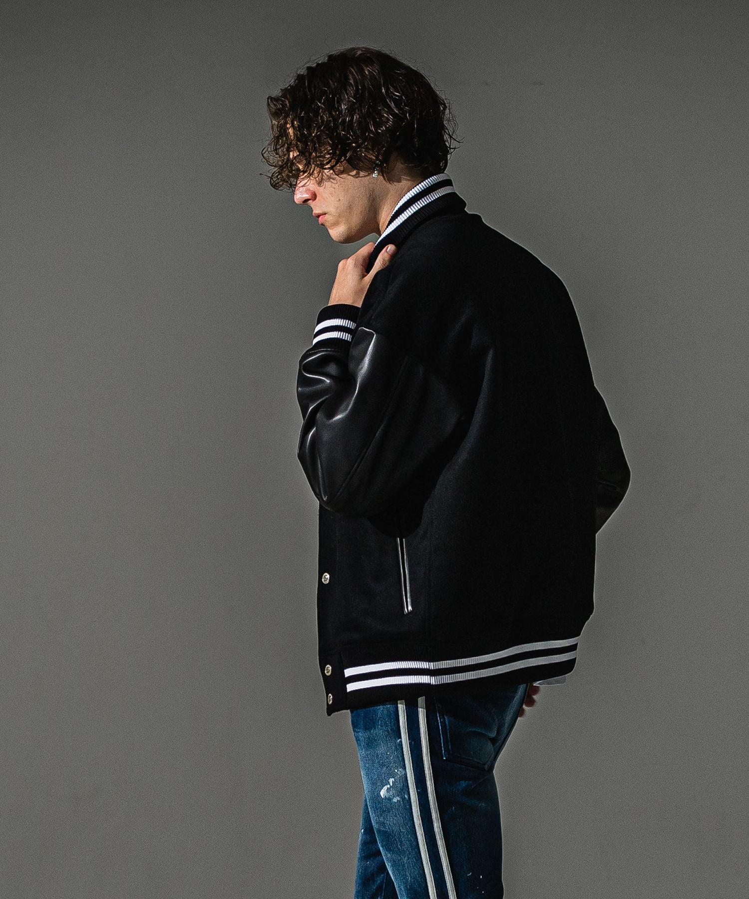 RESOUND CLOTHING リサウンドクロージング Varsity jacket RC41-JK-008 BLACK