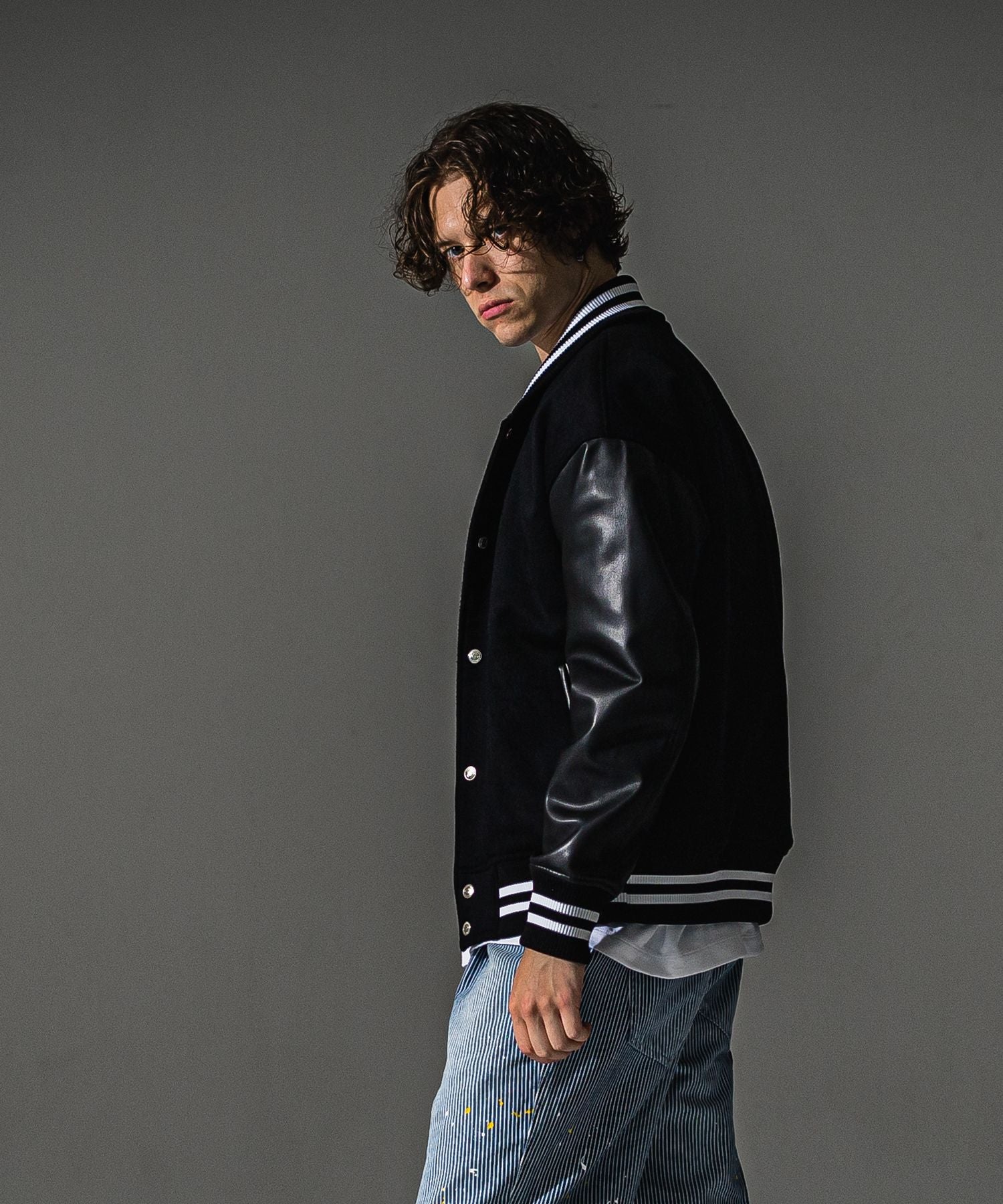 RESOUND CLOTHING リサウンドクロージング Varsity jacket RC41-JK-008 BLACK