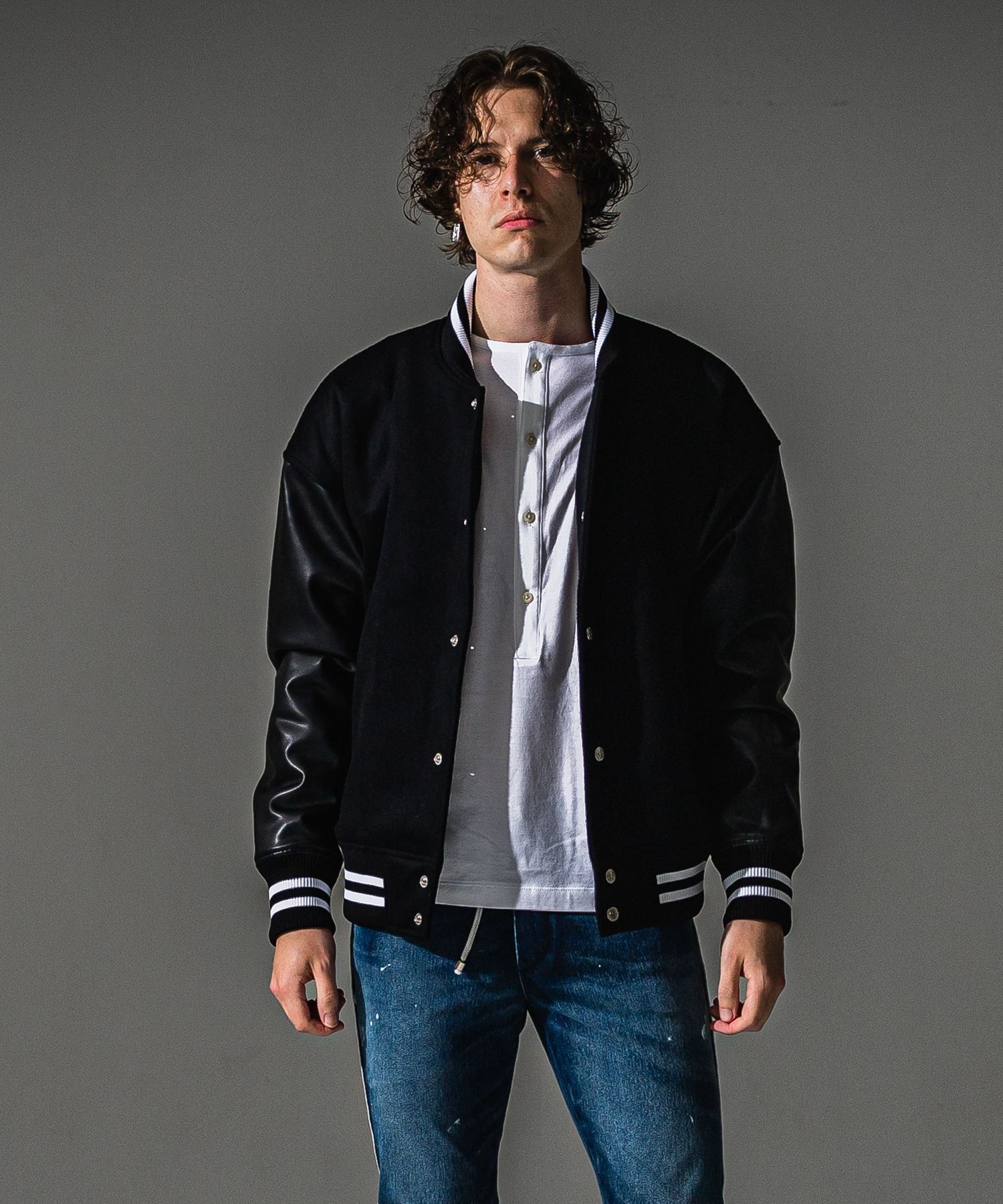 RESOUND CLOTHING リサウンドクロージング Varsity jacket RC41-JK-008 BLACK