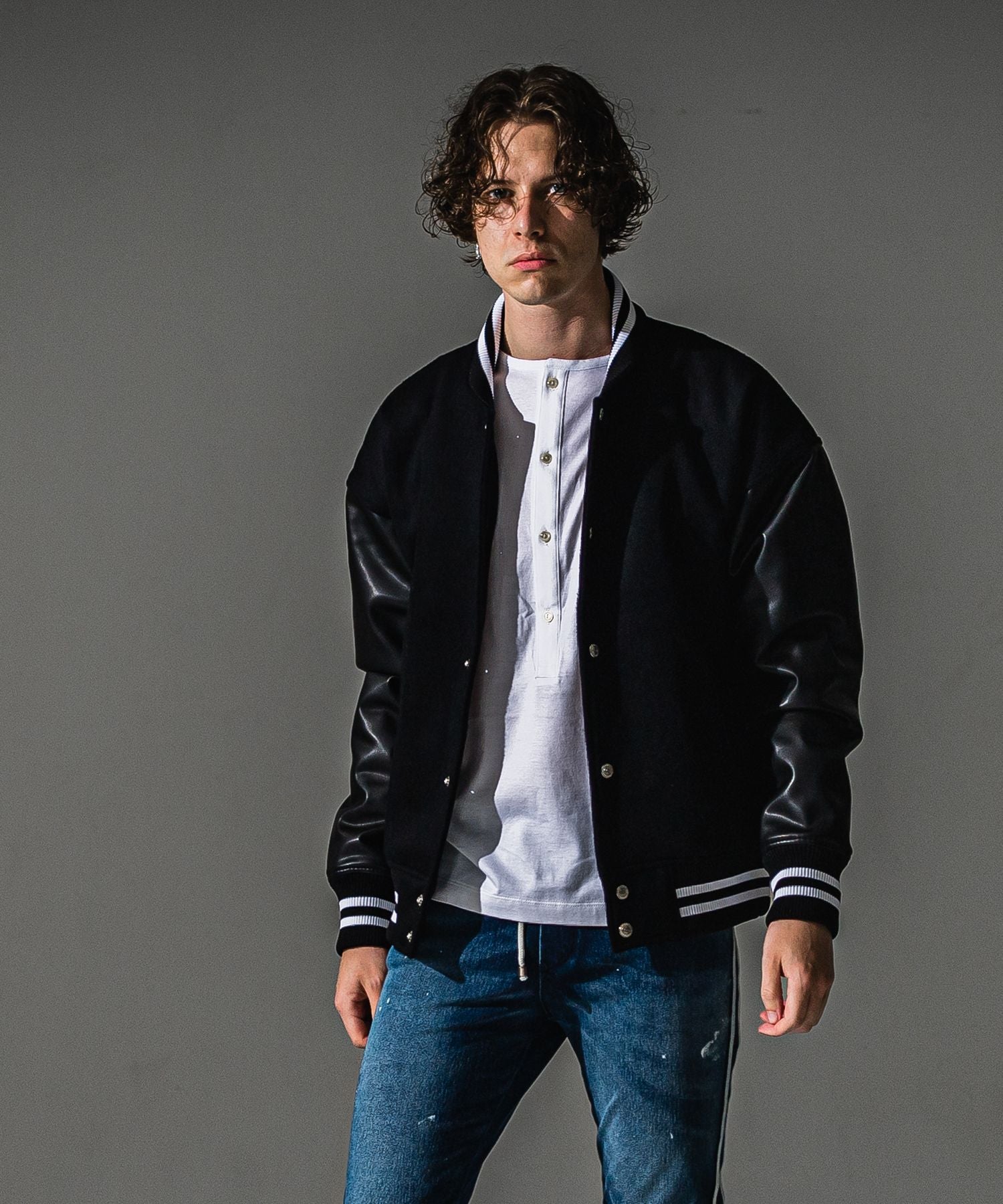 RESOUND CLOTHING リサウンドクロージング Varsity jacket RC41-JK-008 BLACK