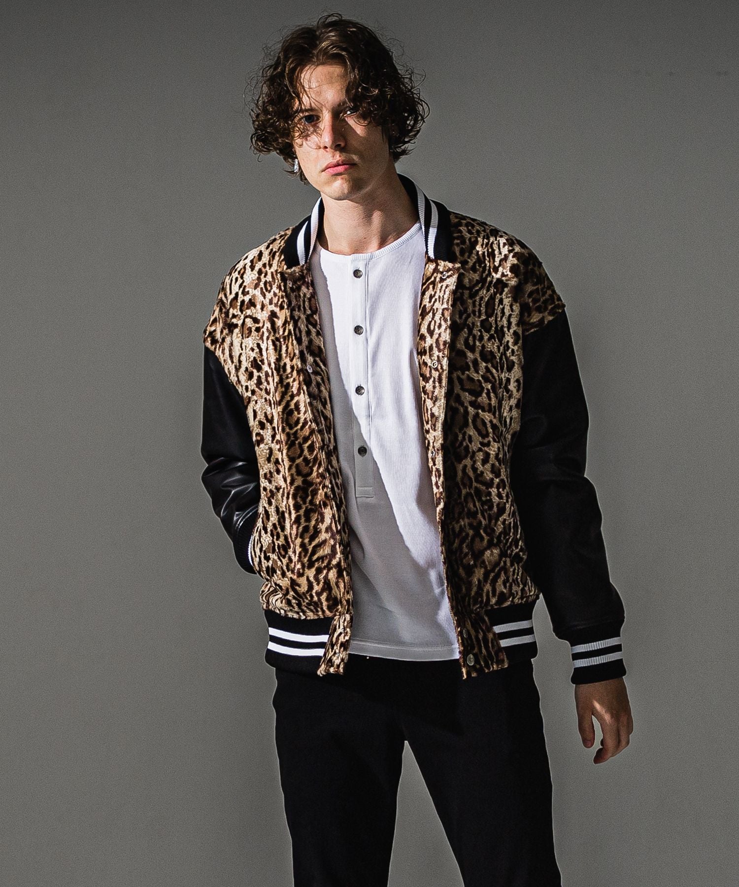 RESOUND CLOTHING リサウンドクロージング Varsity jacket RC41-JK-008-2 LEOPARD