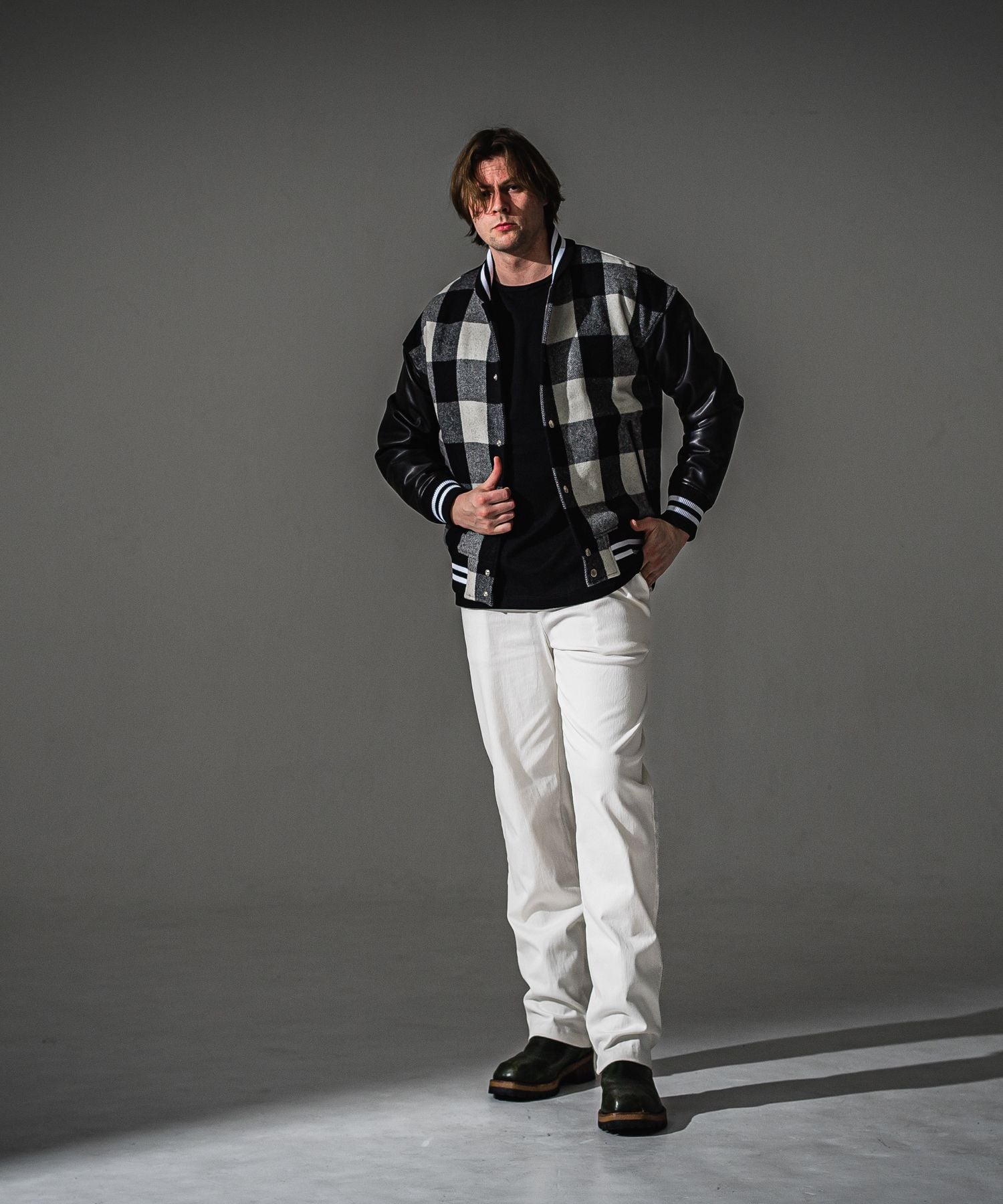 RESOUND CLOTHING リサウンドクロージング Varsity jacket RC41-JK-008-2 BKWH