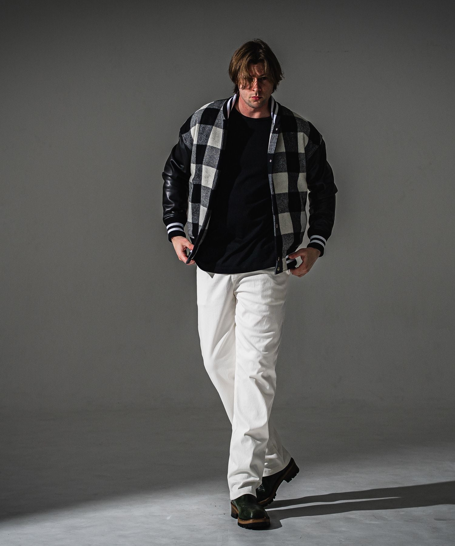 RESOUND CLOTHING リサウンドクロージング Varsity jacket RC41-JK-008-2 BKWH