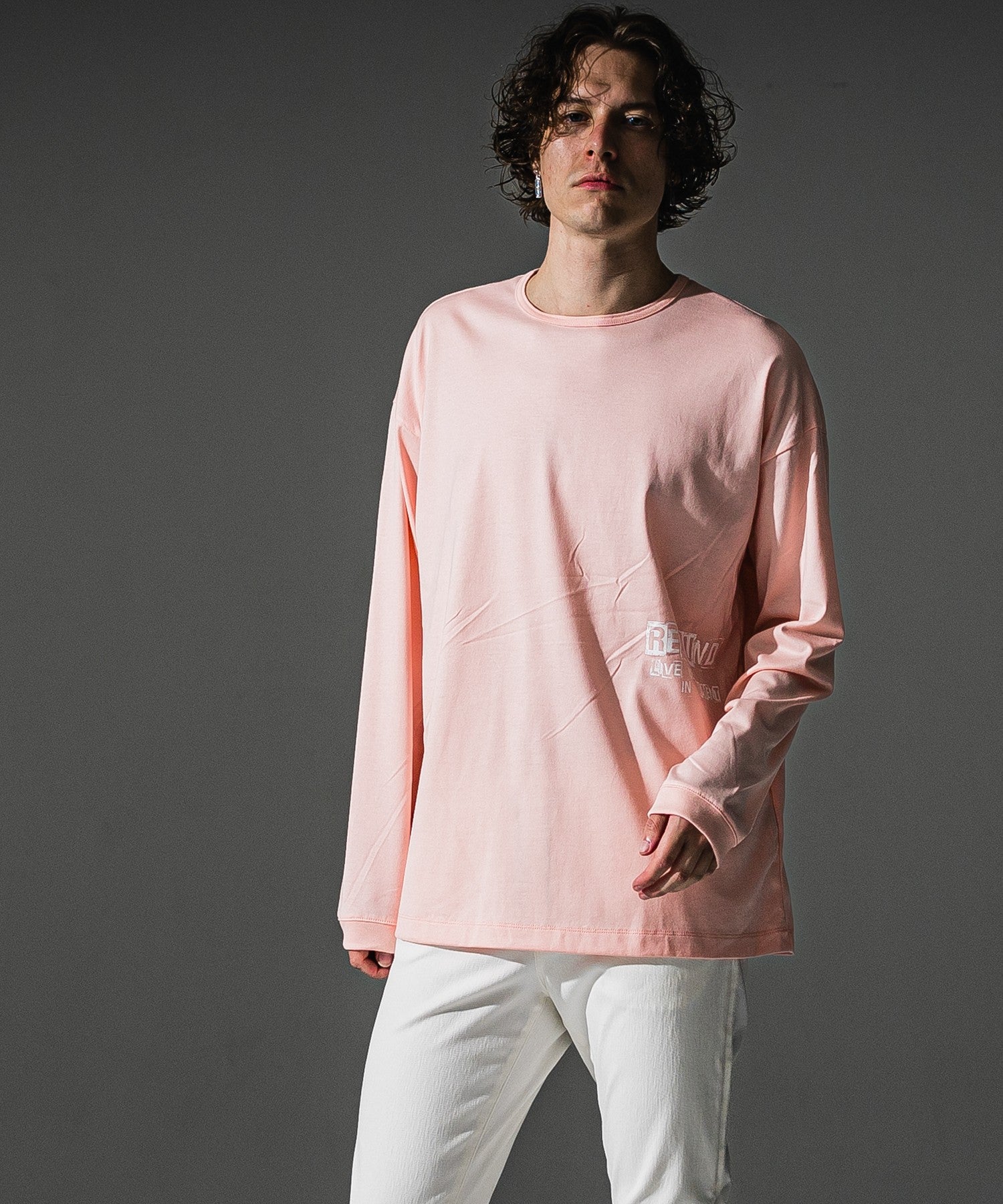 RESOUND CLOTHING リサウンドクロージング uk over longsleave Tee RC41-T-002 PINK