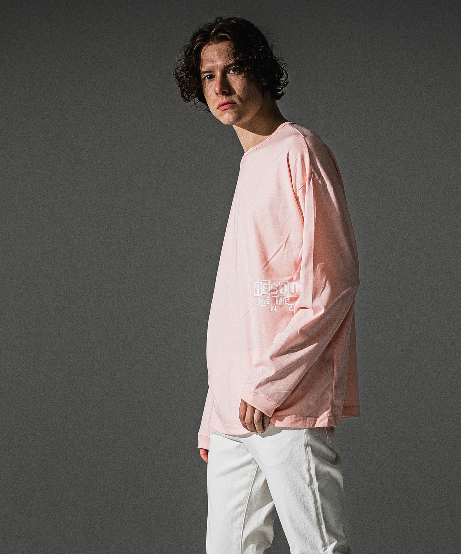 RESOUND CLOTHING リサウンドクロージング uk over longsleave Tee RC41-T-002 PINK