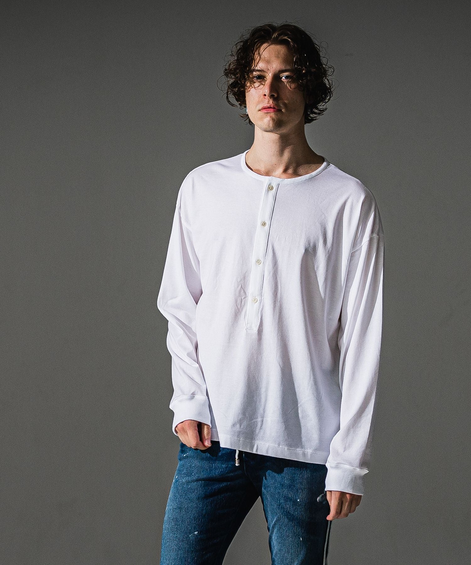 RESOUND CLOTHING リサウンドクロージング OVER HENRY LONGSLEAVE RC41-T-004 WHITE