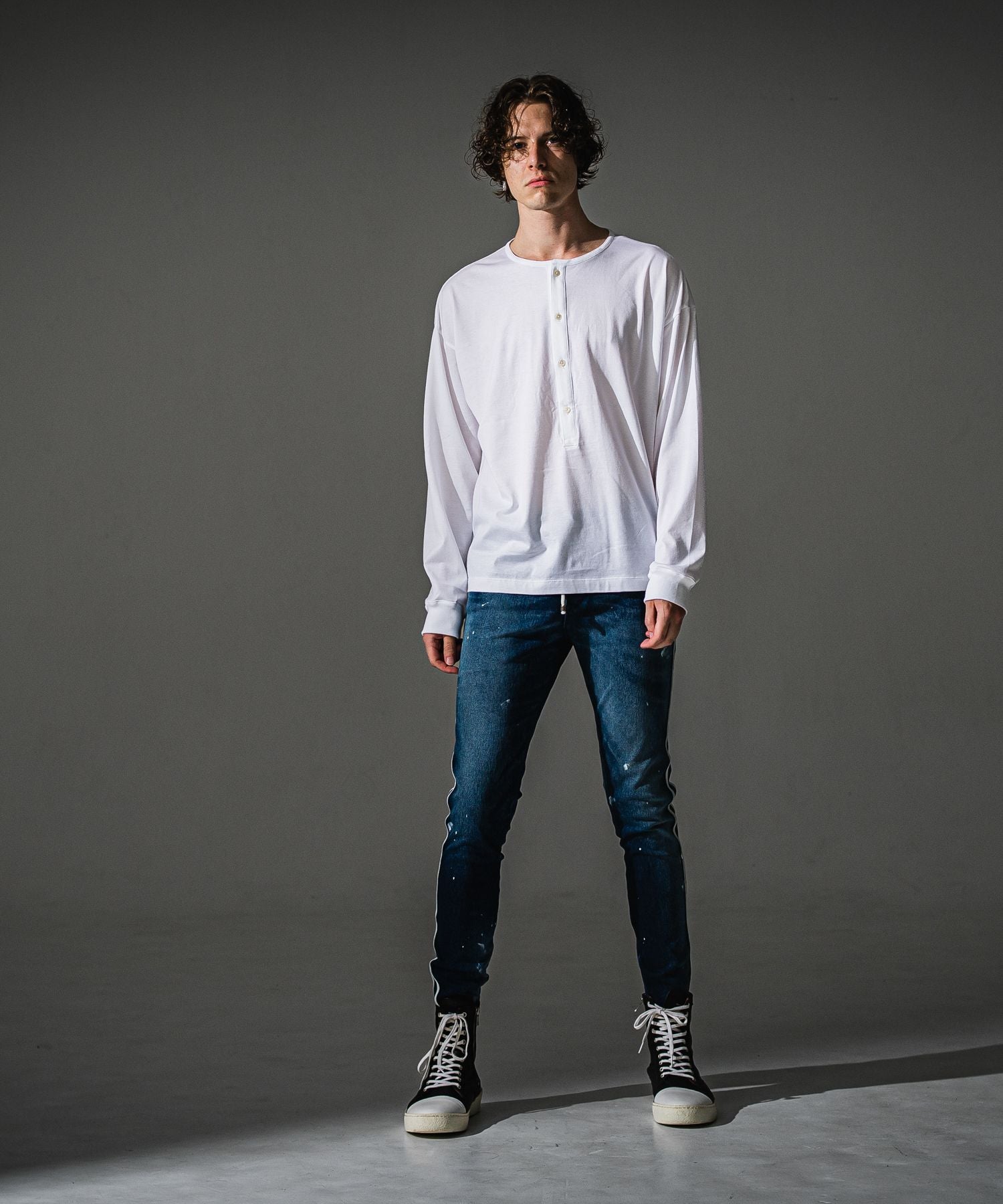 RESOUND CLOTHING リサウンドクロージング OVER HENRY LONGSLEAVE RC41-T-004 WHITE