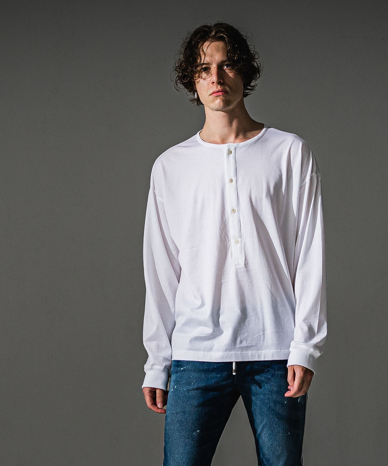 RESOUND CLOTHING リサウンドクロージング OVER HENRY LONGSLEAVE RC41-T-004 WHITE