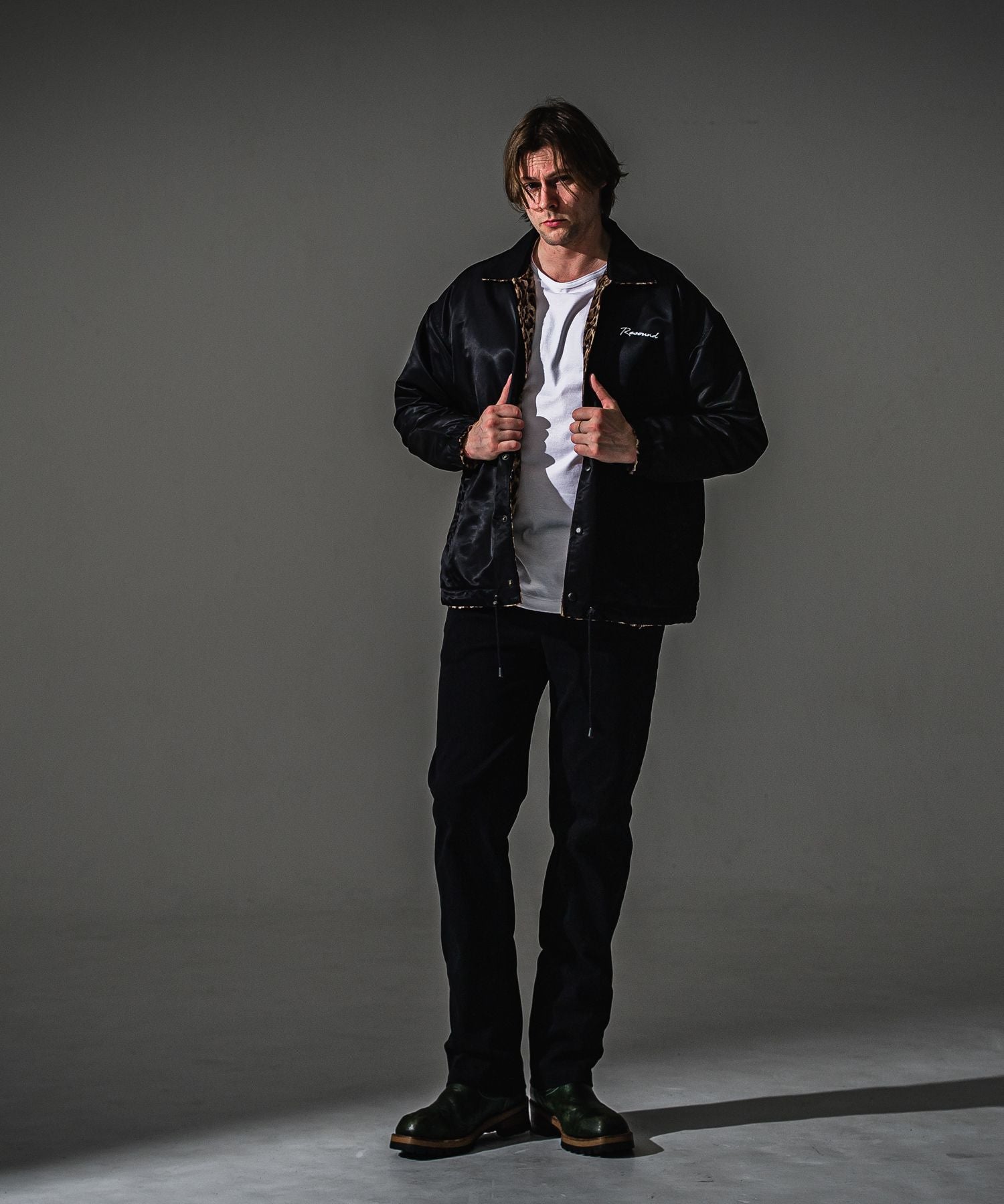 RESOUND CLOTHING リサウンドクロージング DENIM JERSEY WIDE PT RC41-ST-016WTD-2 BLACK