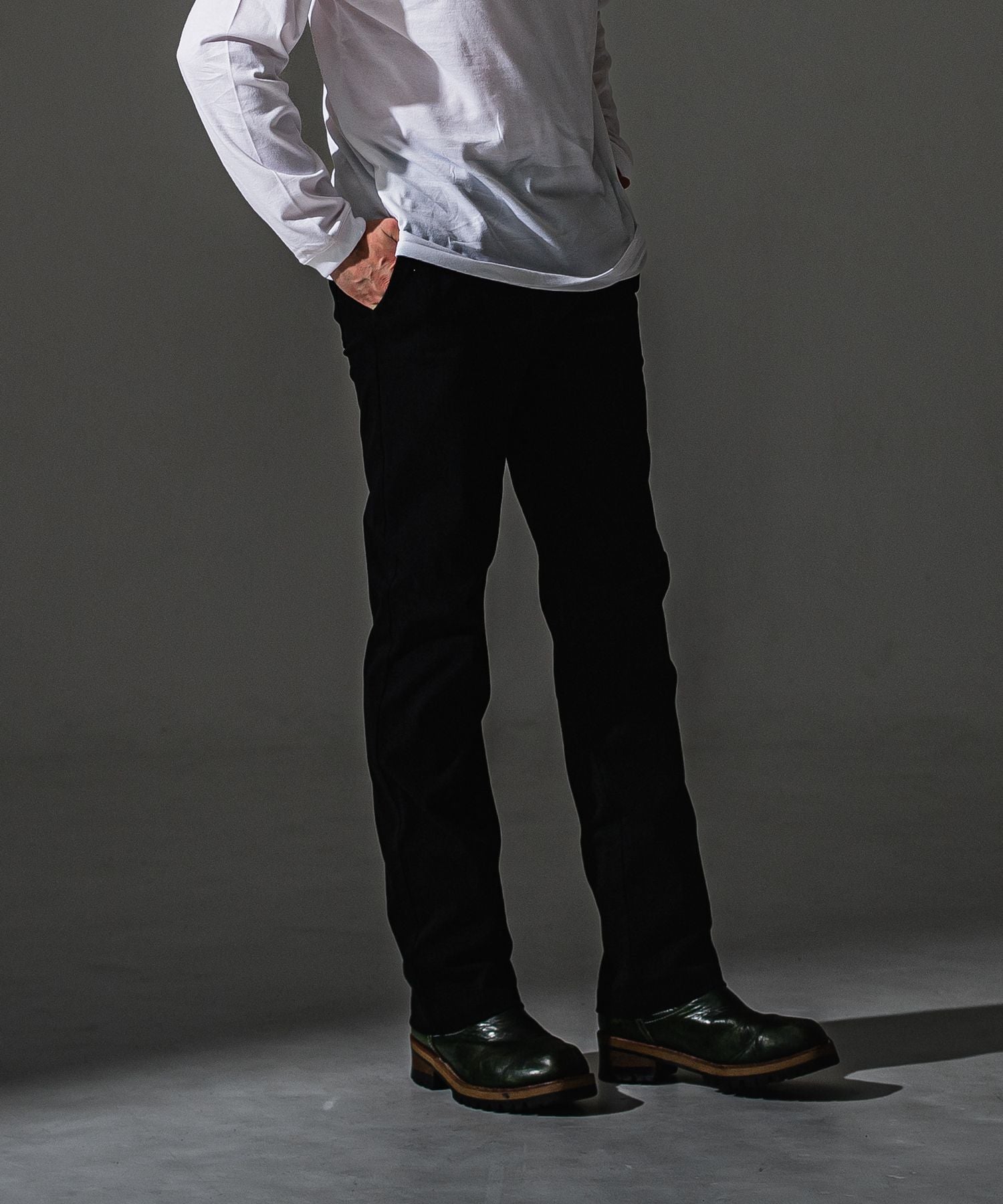 RESOUND CLOTHING リサウンドクロージング DENIM JERSEY WIDE PT RC41-ST-016WTD-2 BLACK