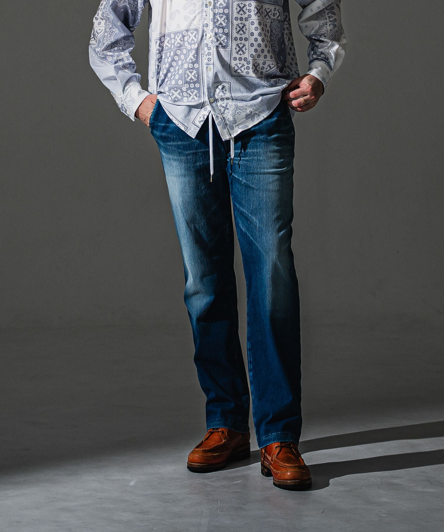 RESOUND CLOTHING リサウンドクロージング DENIM JERSEY WIDE PT RC41-ST-016WTD-3 DIND