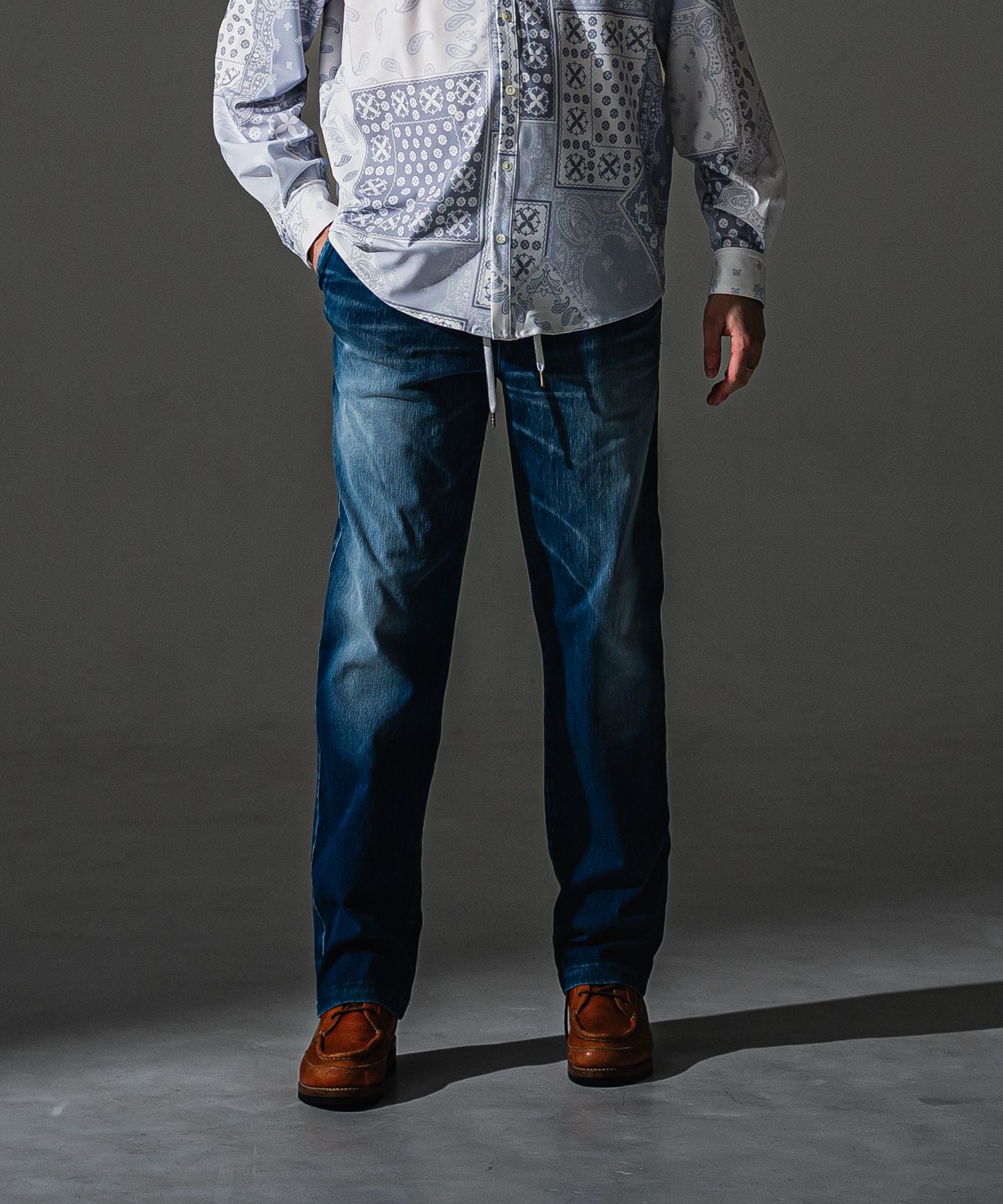 RESOUND CLOTHING リサウンドクロージング DENIM JERSEY WIDE PT RC41-ST-016WTD-3 DIND