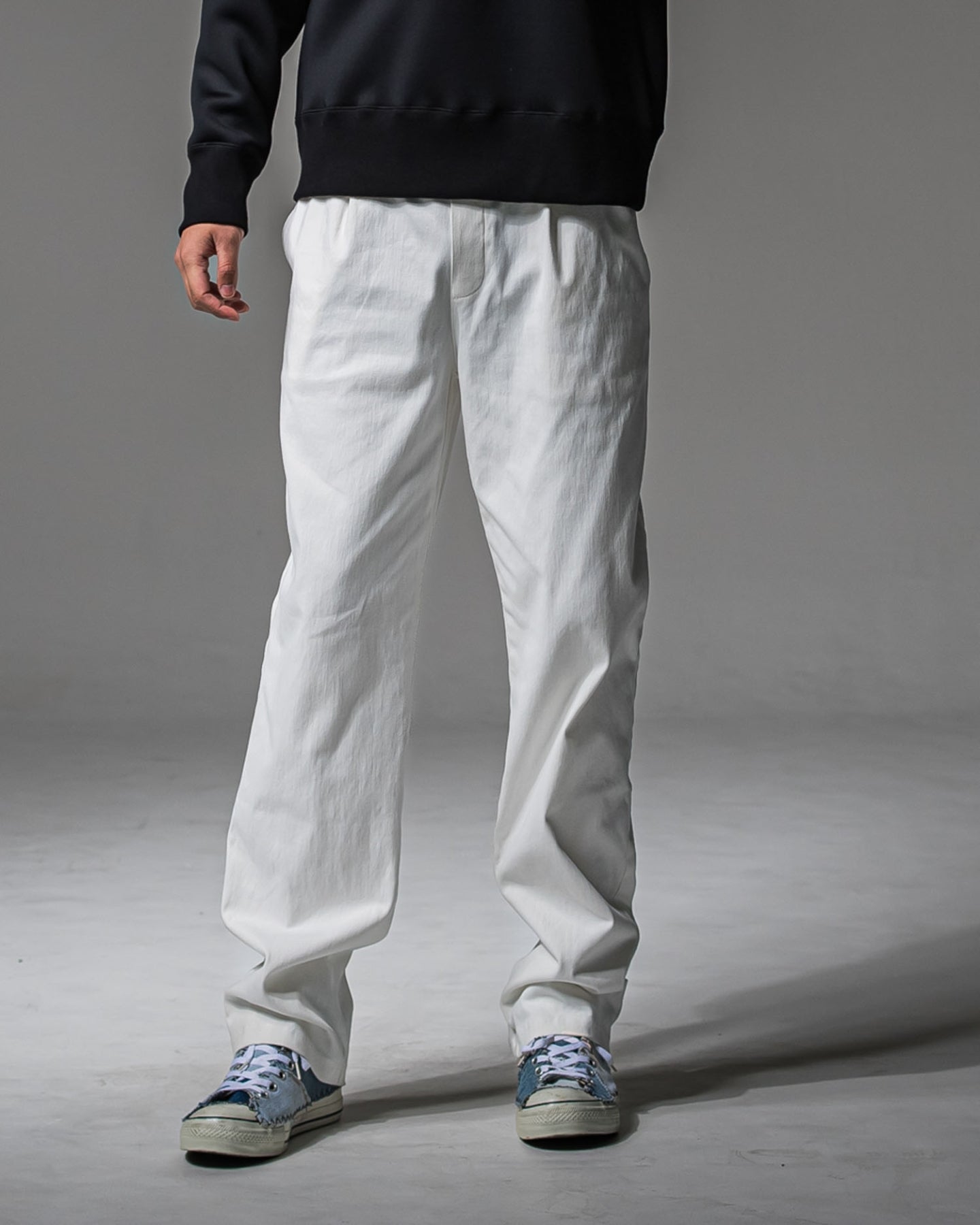 DENIM JERSEY WIDE PT イージーパンツ ベルトループ ジャージデニム / WHITE