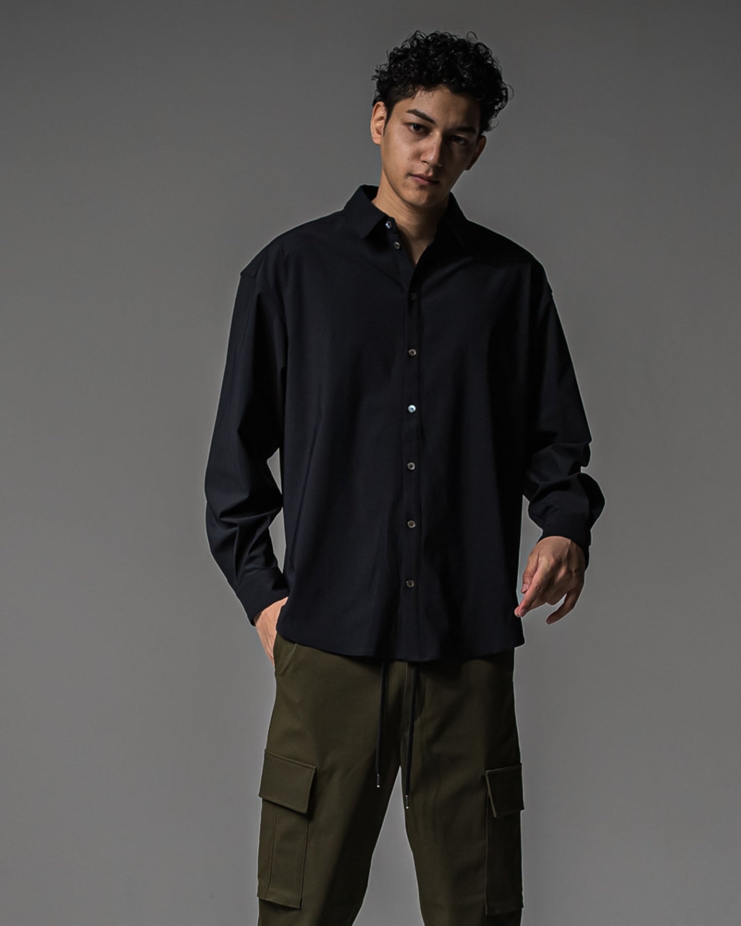 NYLON jack shirts RC37-SH-001  BLACK