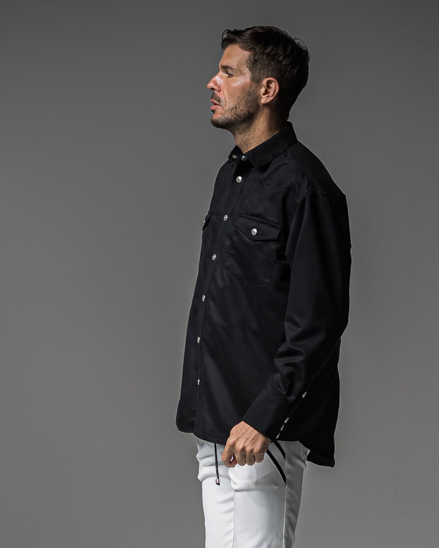 James over suede　shirt
