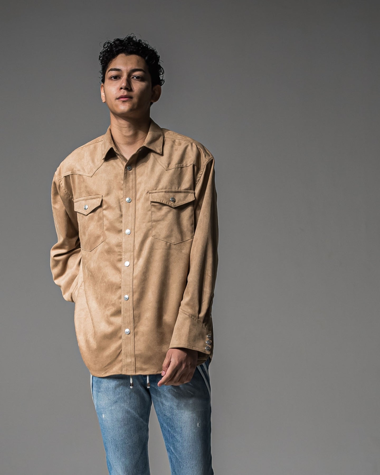 James over suede　shirt
