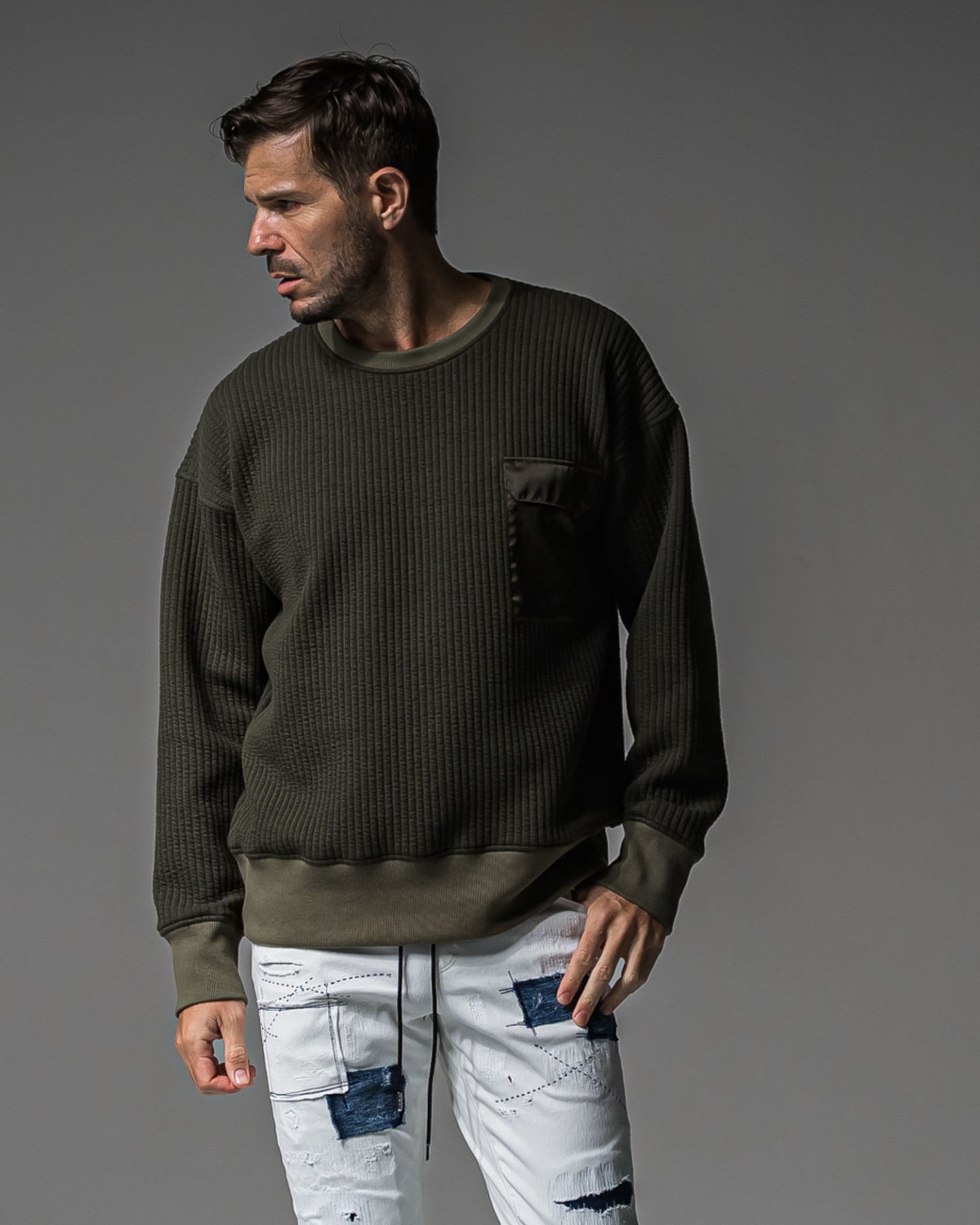 Stripe quilting drop trainer