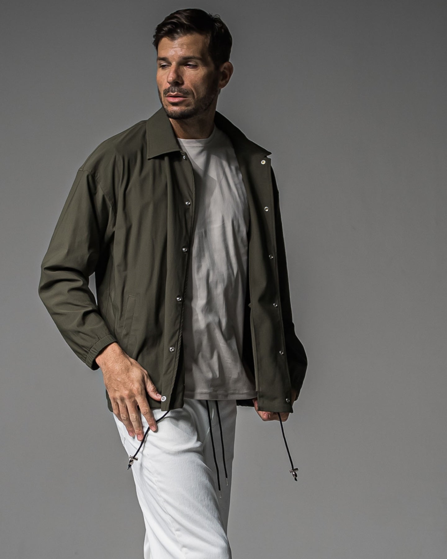 NYLON COACH JACKET KHAKI RC-37-JK-009