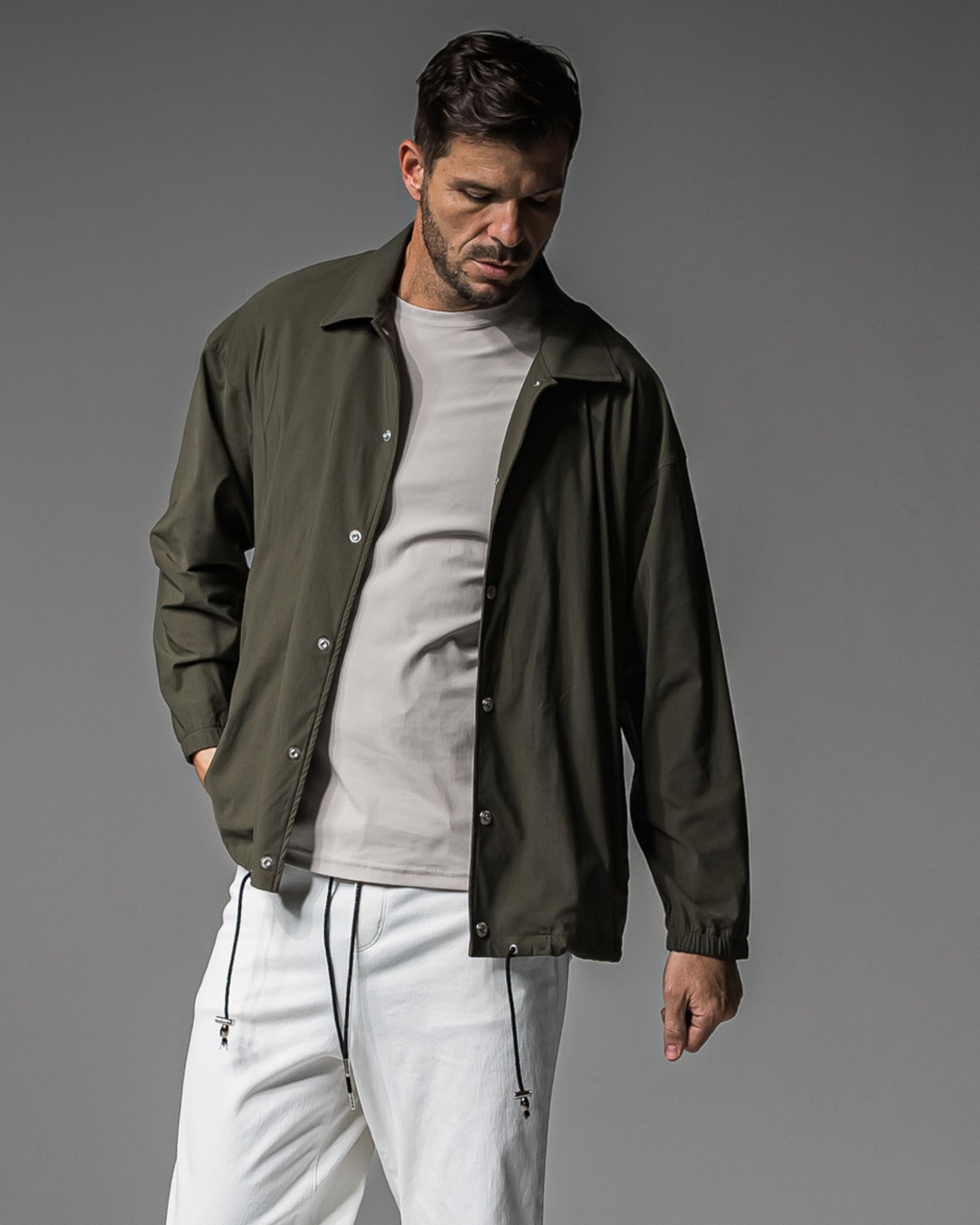 NYLON COACH JACKET KHAKI RC-37-JK-009