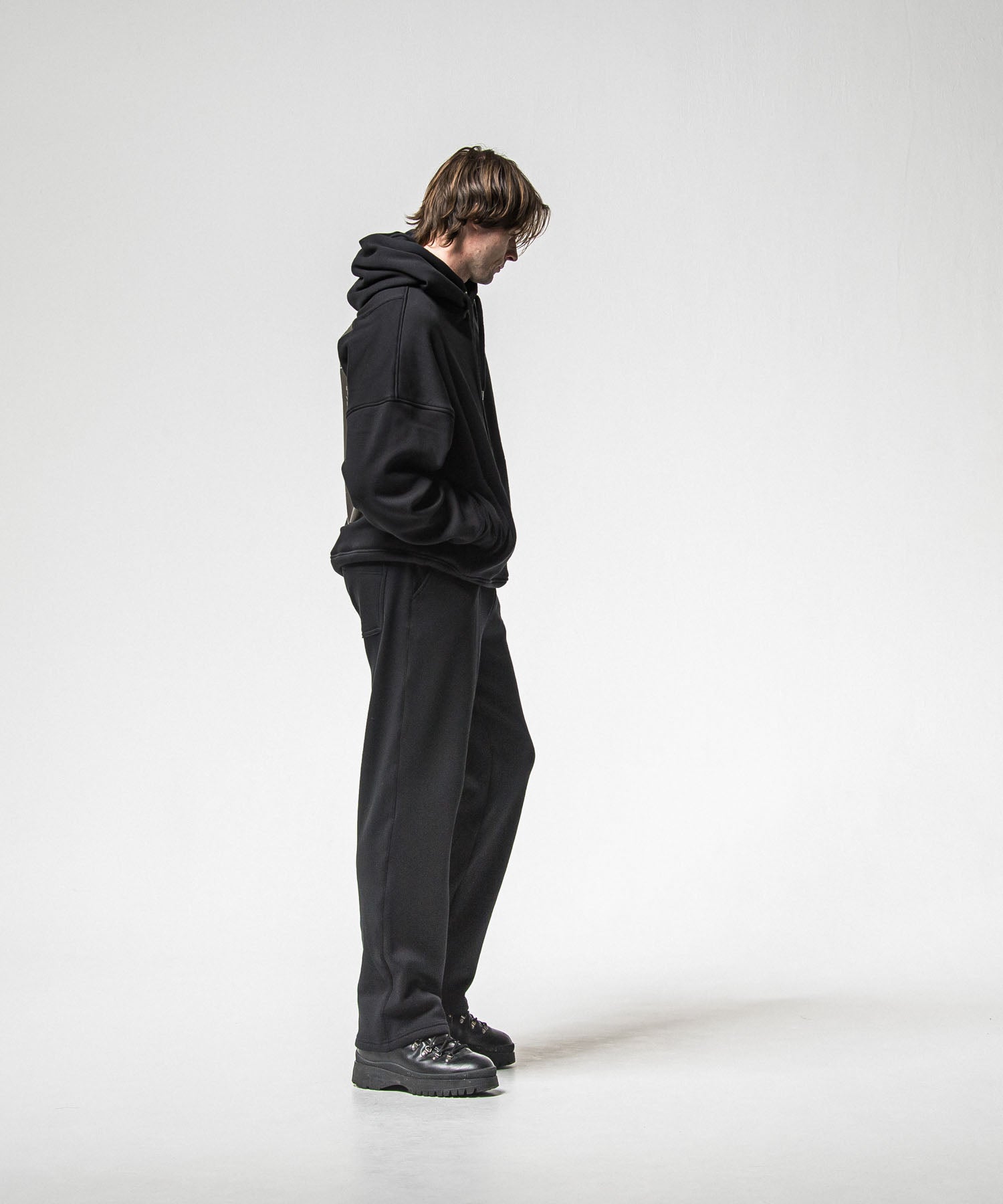 velours fleece WIDE TUCK PANTS