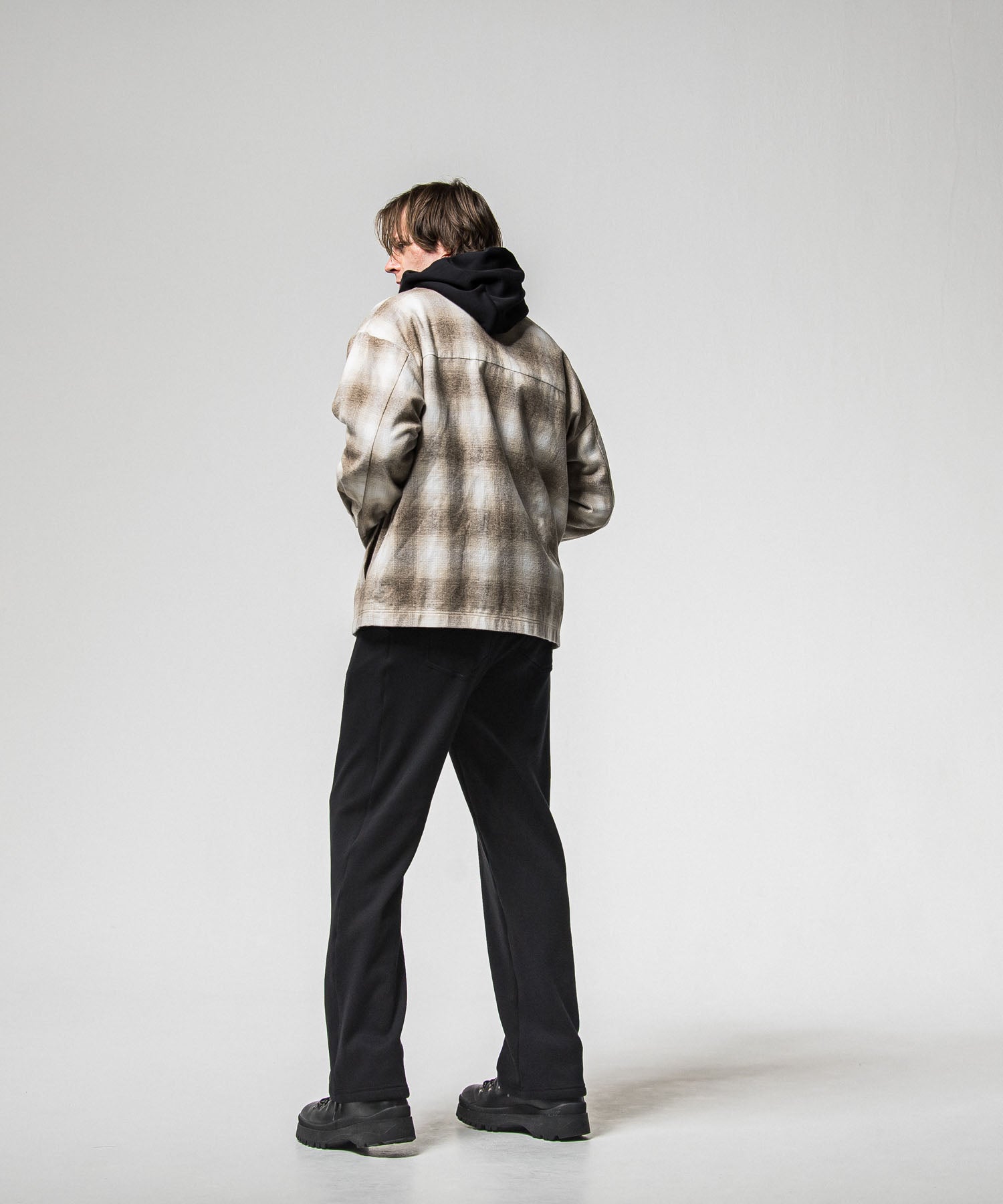 velours fleece WIDE TUCK PANTS