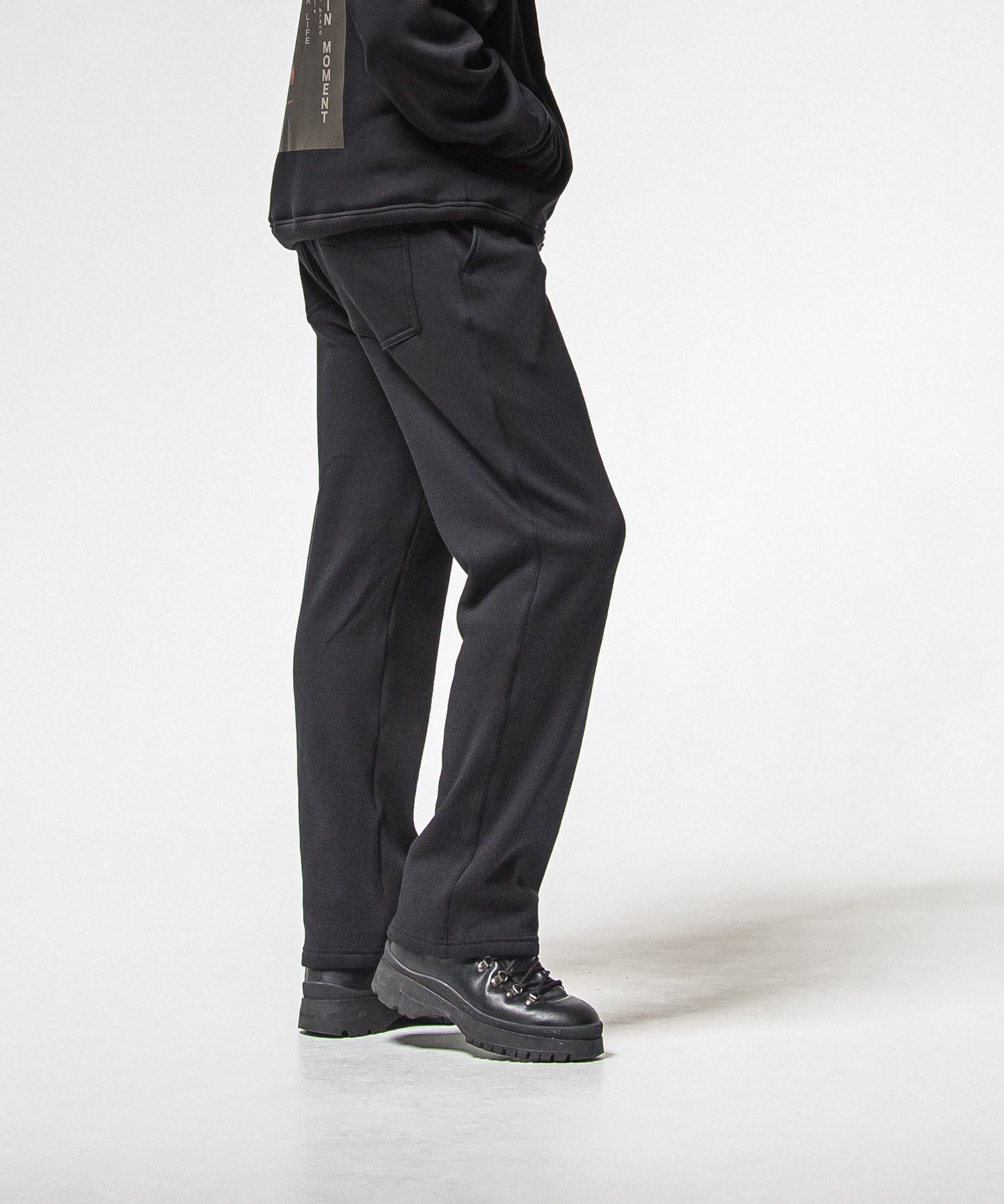 velours fleece WIDE TUCK PANTS