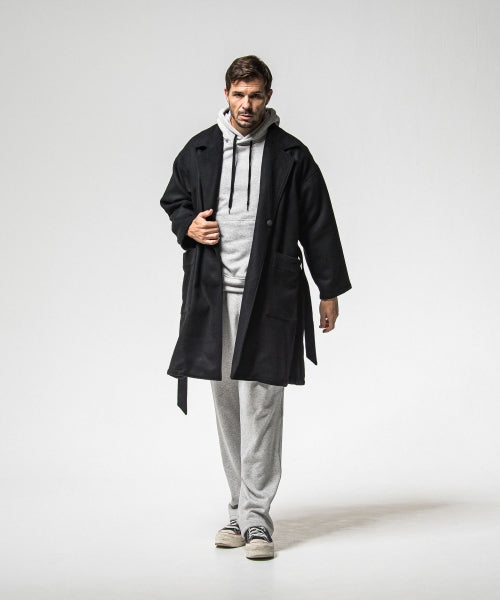 velours fleece WIDE TUCK PANTS