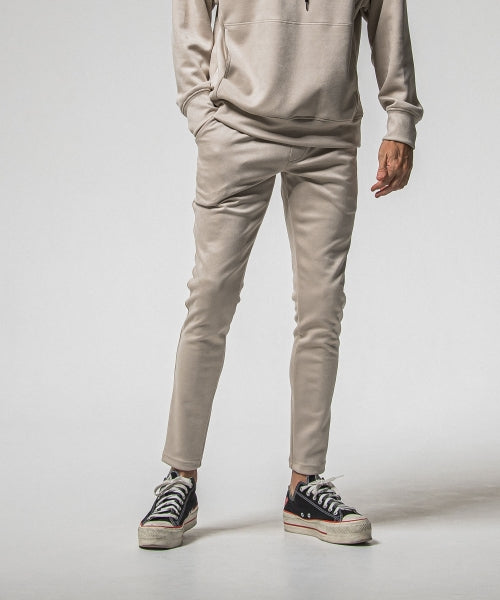 CHRIS EASY suede TUCK PANTS
