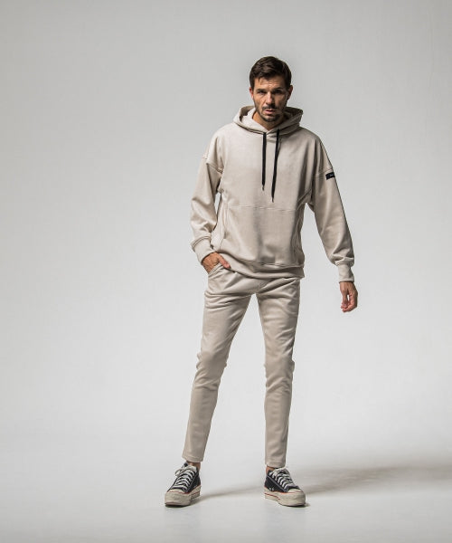 CHRIS EASY suede TUCK PANTS