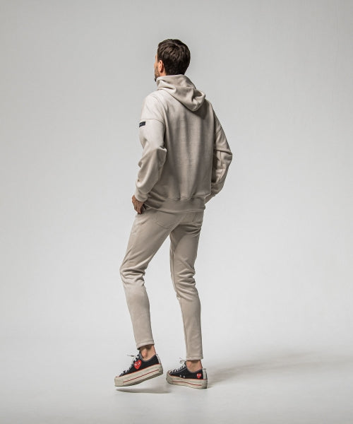 CHRIS EASY suede TUCK PANTS