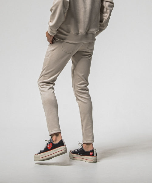 CHRIS EASY suede TUCK PANTS