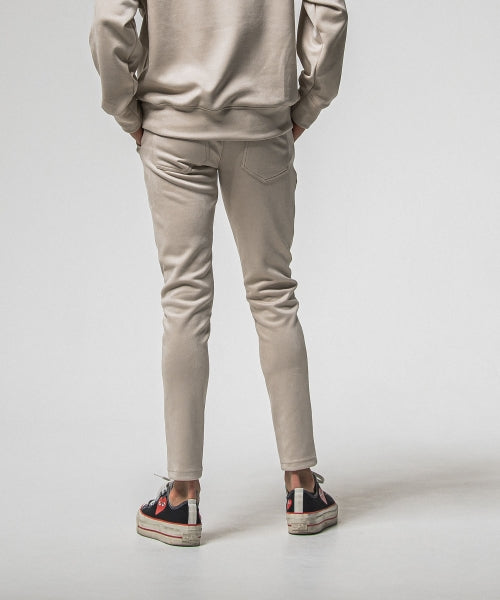 CHRIS EASY suede TUCK PANTS
