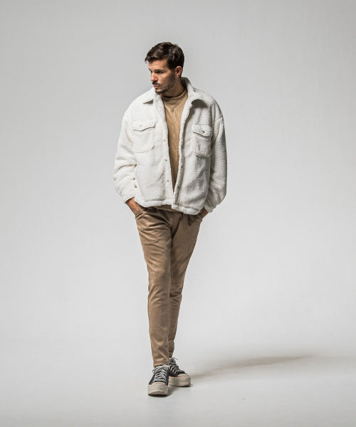 CHRIS EASY suede TUCK PANTS