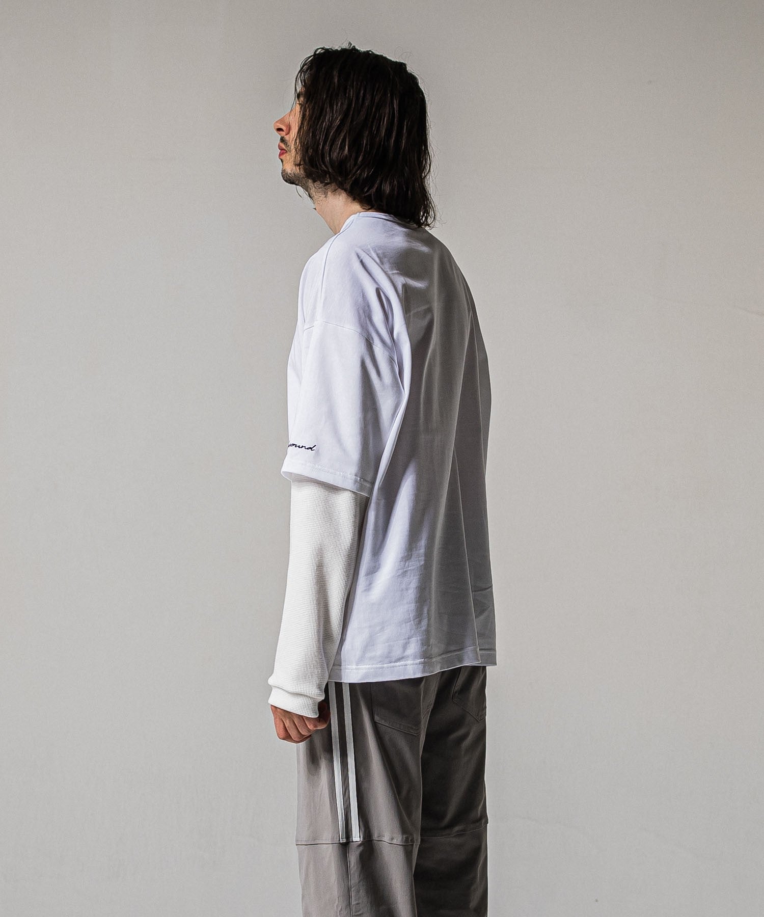 fake layered waffle longsleave WHITE