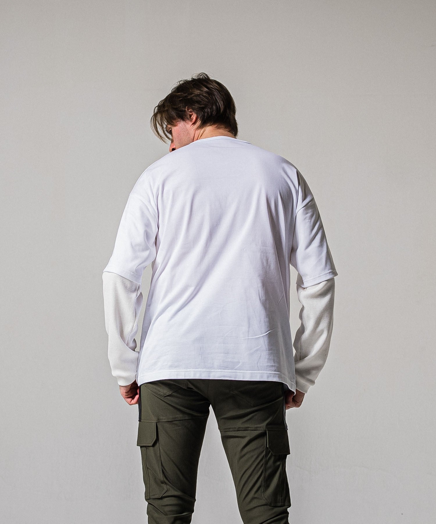 fake layered waffle longsleave WHITE
