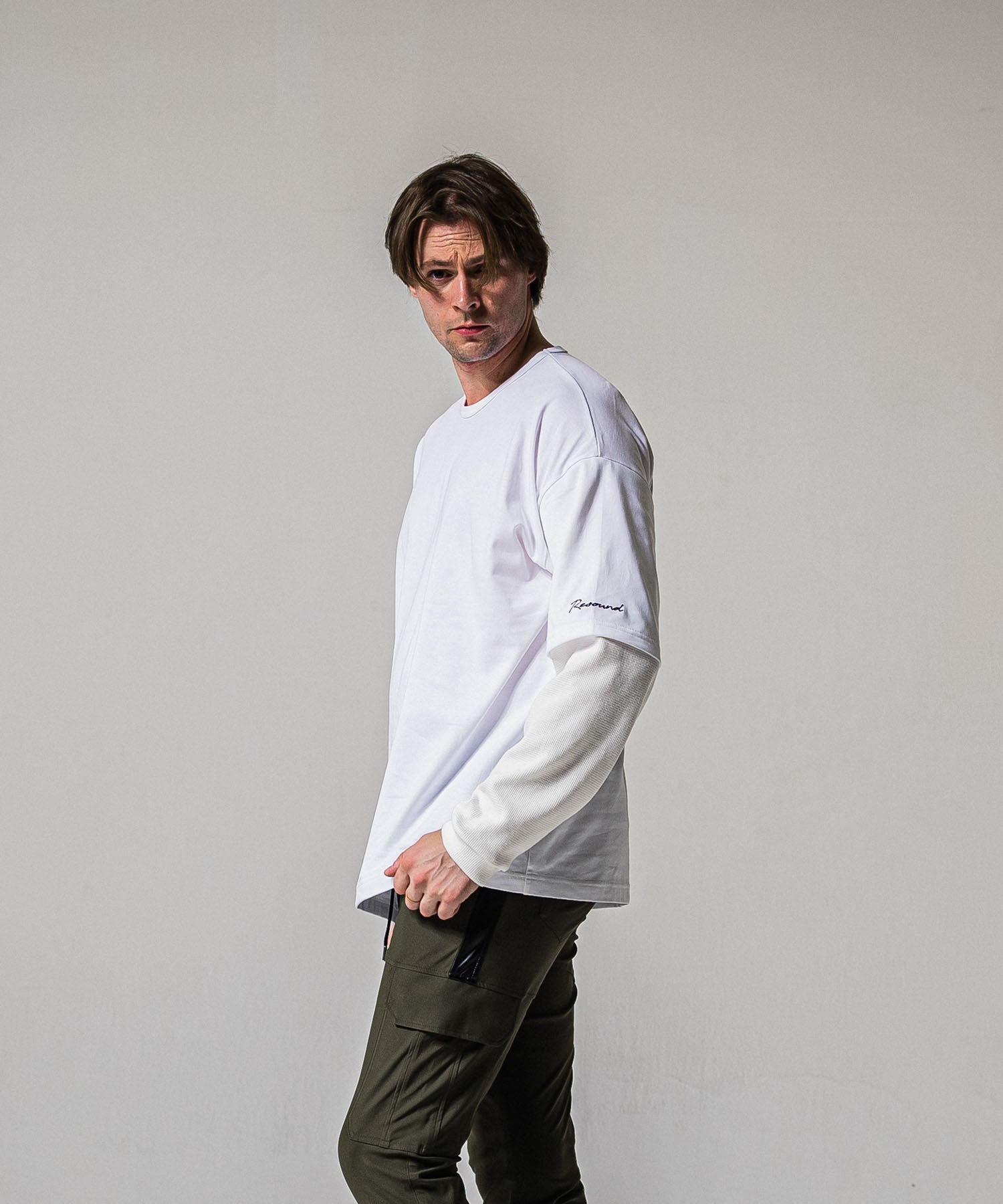 fake layered waffle longsleave WHITE