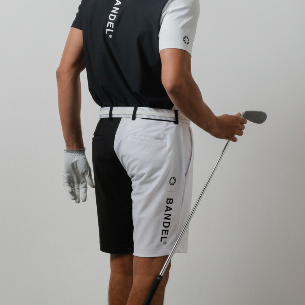 BANDEL GOLF バンデルゴルフ ショートパンツ BASIC COMBINATION HALF PANTS BGI-3SCHP BLACK WHITE ブラック ホワイト