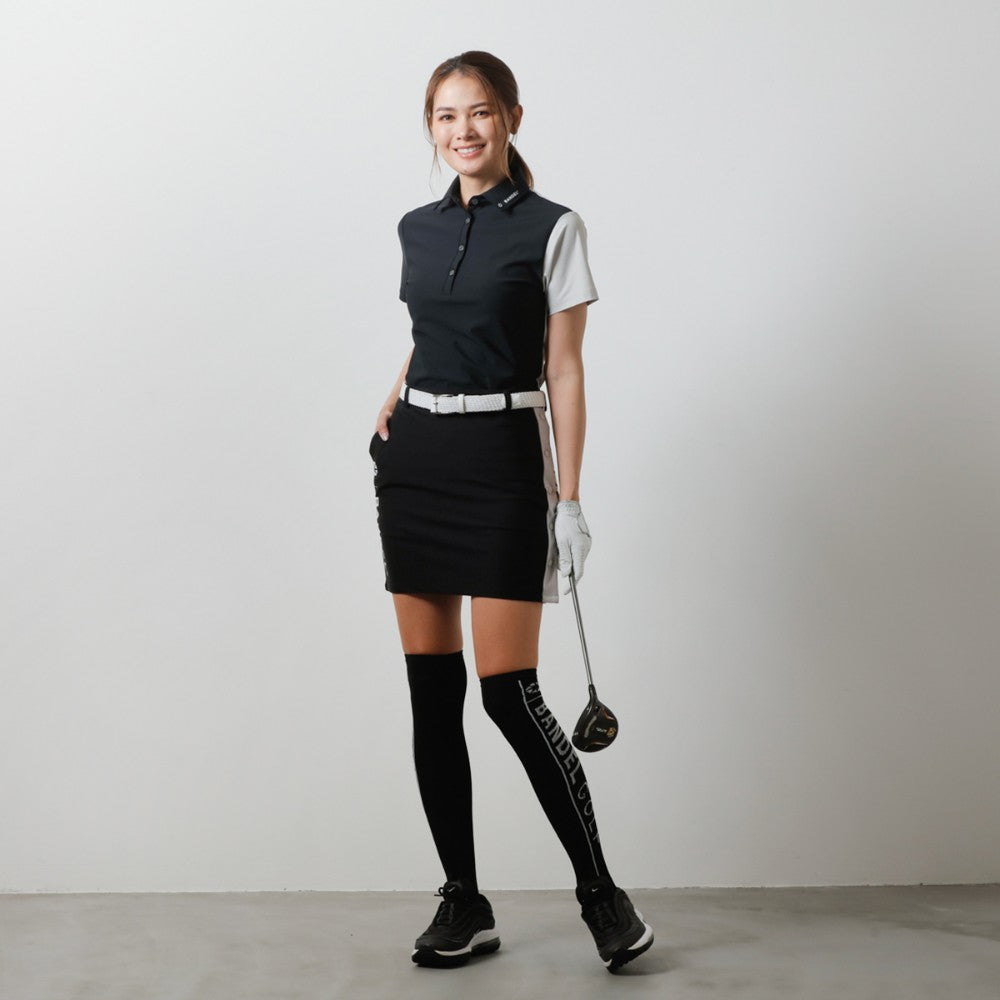 BANDEL GOLF バンデルゴルフ ポロシャツ WOMENS BASIC COMBINATION BGI-W3SCPL BLACK GREY ブラック グレー