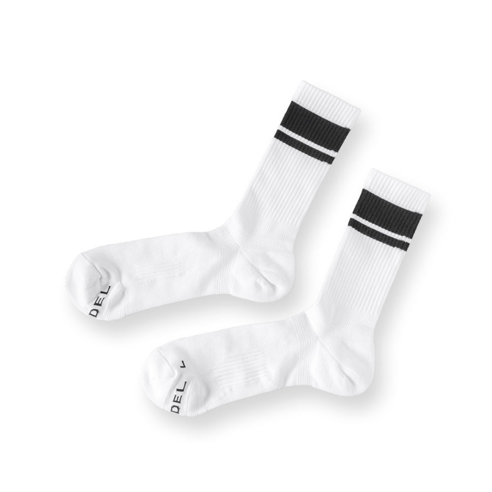 BANDEL バンデル コンプレッション ソックス COMPRESSION SOCKS MIDDLE BOLDER BG-SK003 WHITE BLACK ホワイト