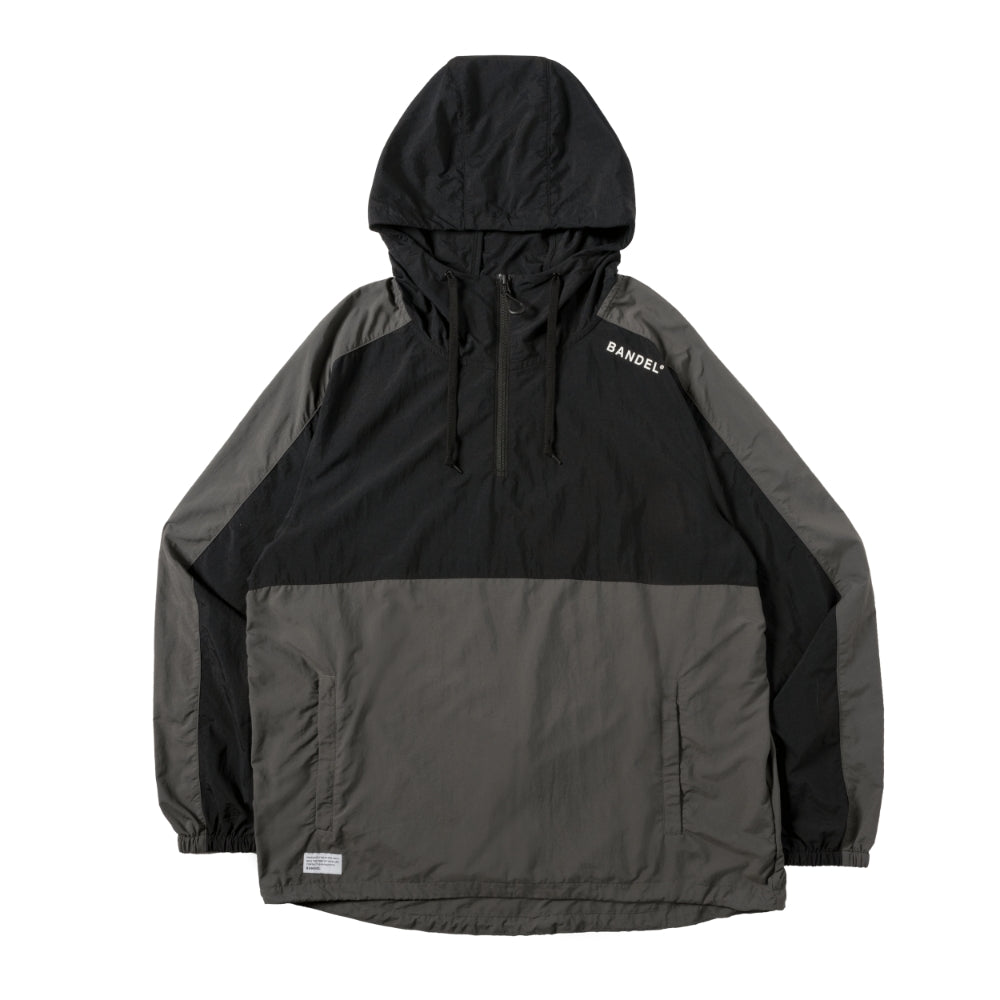 BANDEL バンデル NYLON ANORAK HOODIE ハーフジップフーディー BNS-3SAHD BLACK ブラック