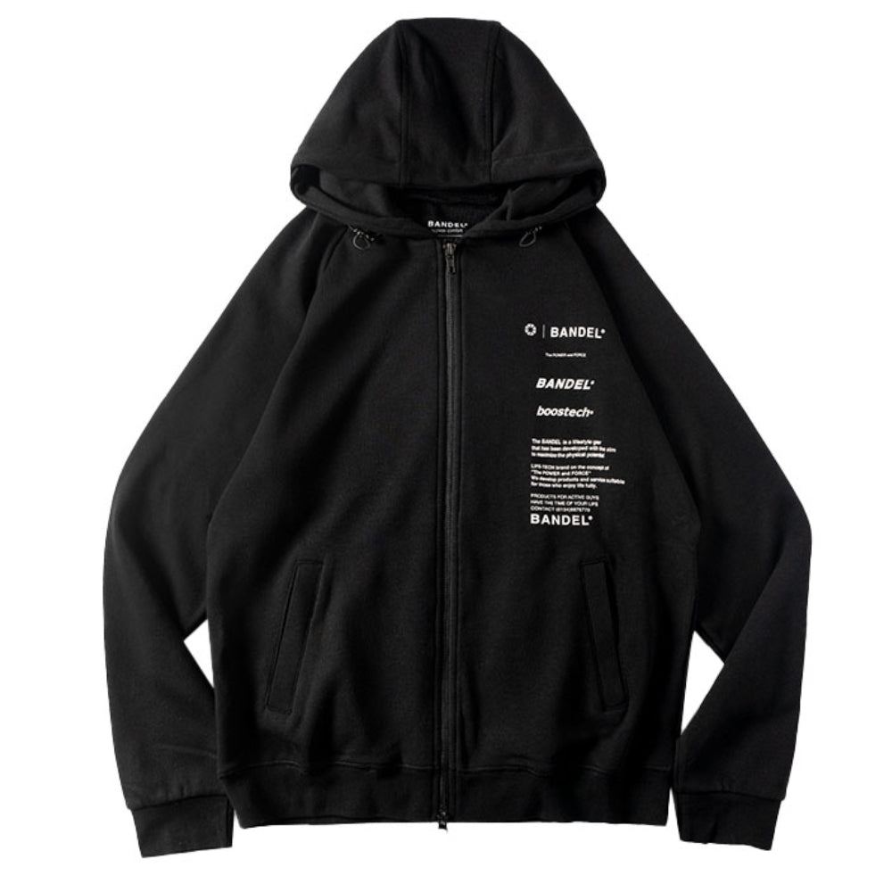 BANDEL バンデル ジップフーディー セットアップ VARIOUS LOGO ZIP HOODIE ZH006 BLACK ブラック