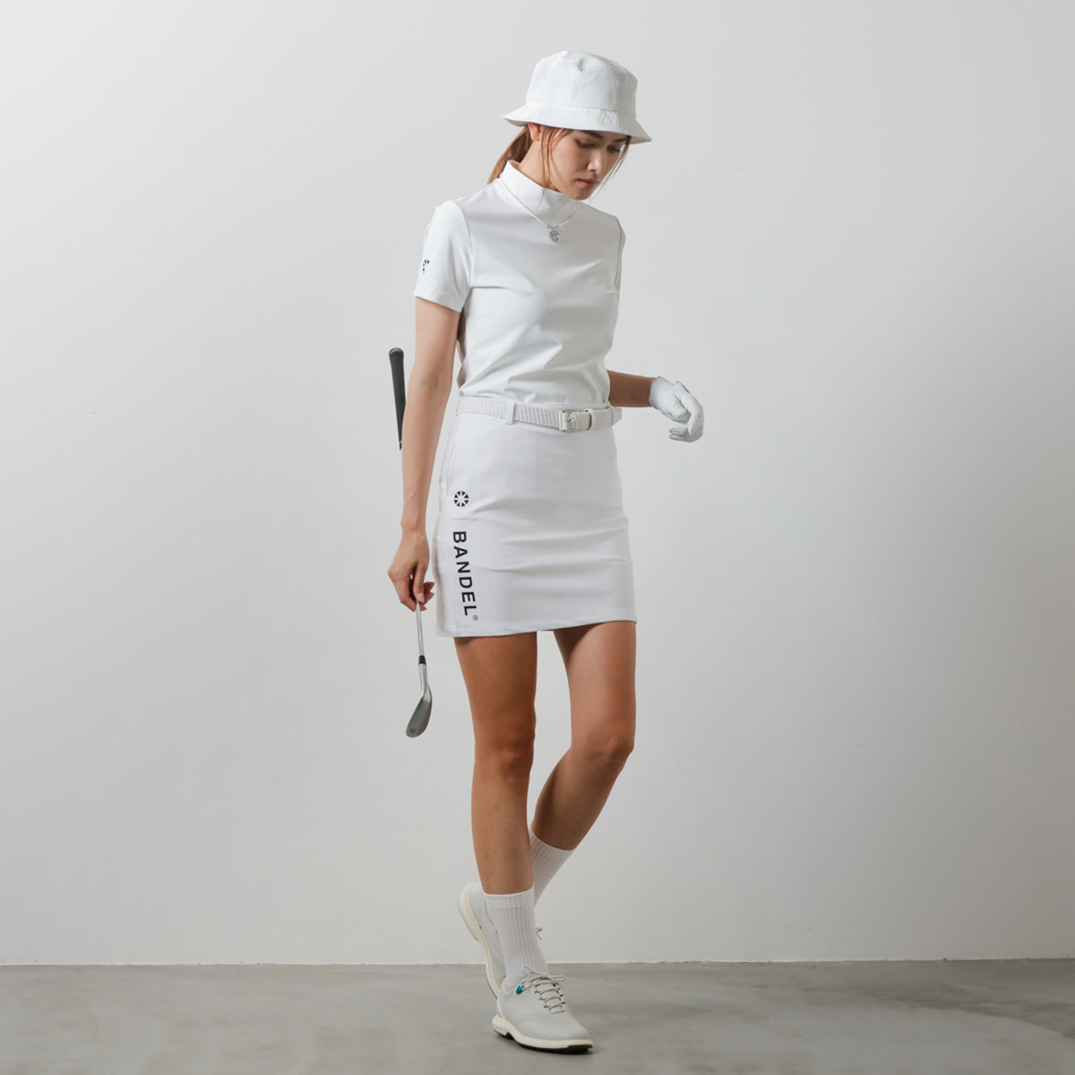 BANDEL GOLF バンデルゴルフ スカート WOMENS BASIC COMBINATIONSKIRT BGI-W3SCSK WHITE GREY ホワイト グレー