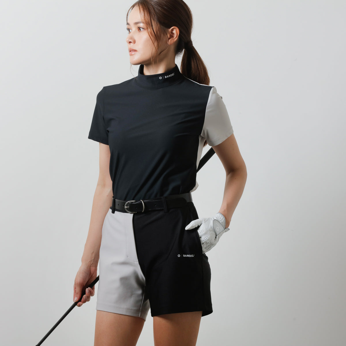 BANDEL GOLF バンデルゴルフ ショートパンツ WOMENS BASIC COMBINATIONSHORT BGI-W3SCHP BLACK GREY ブラック グレー