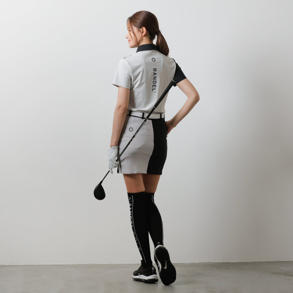 BANDEL GOLF バンデルゴルフ ポロシャツ WOMENS BASIC COMBINATION BGI-W3SCPL BLACK GREY ブラック グレー